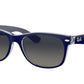 Ray-Ban NEW WAYFARER RB2132 Square Sunglasses  605371-MATTE BLUE ON TRANSPARENT 55-18-145 - Color Map clear