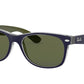 Ray-Ban NEW WAYFARER RB2132 Square Sunglasses  6188-MATTE BLUE ON MILITARY GREEN 55-18-145 - Color Map blue