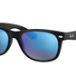 Ray-Ban NEW WAYFARER RB2132 Square Sunglasses  622/17-RUBBER BLACK 55-18-145 - Color Map black