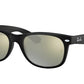 Ray-Ban NEW WAYFARER RB2132 Square Sunglasses  622/30-RUBBER BLACK 55-18-145 - Color Map black