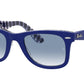 Ray-Ban WAYFARER RB2140F Square Sunglasses  13193F-BLUE ON VICHY BLUE/WHITE 52-22-150 - Color Map blue