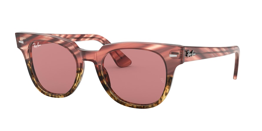 Ray-Ban METEOR RB2168 Square Sunglasses  1253U0-PINK GRADIENT BEIGE STRIPED 50-20-150 - Color Map pink