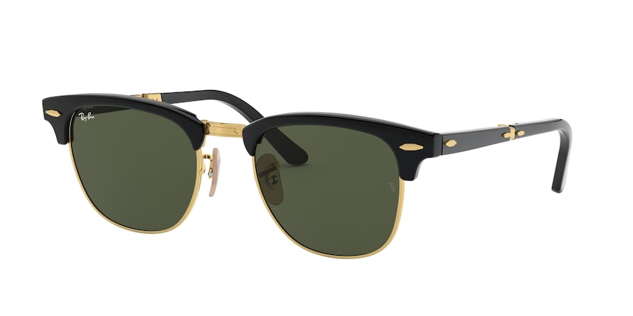 Ray-Ban CLUBMASTER FOLDING RB2176 Square Sunglasses  901-BLACK 51-21-145 - Color Map black