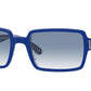 Ray-Ban BENJI RB2189 Rectangle Sunglasses  13193F-BLUE ON VICHY BLUE/WHITE 52-20-145 - Color Map blue