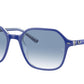 Ray-Ban JOHN RB2194 Square Sunglasses  13193F-BLUE ON VICHY BLUE/WHITE 53-18-145 - Color Map blue