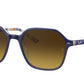 Ray-Ban JOHN RB2194 Square Sunglasses  132085-BLUE ON STRIPES ORANGE/BLUE 53-18-145 - Color Map blue