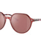 Ray-Ban THALIA RB2195 Square Sunglasses  66372K-TRANSPARENT PINK 55-18-145 - Color Map pink
