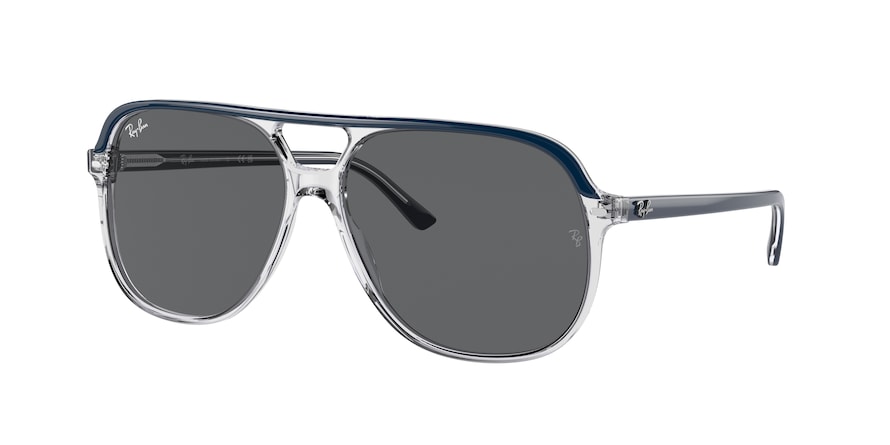 Ray-Ban BILL RB2198 Square Sunglasses  1341B1-BLUE ON TRANSPARENT 60-14-145 - Color Map blue