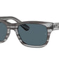 Ray-Ban MR BURBANK RB2283F Rectangle Sunglasses  1314R5-STRIPED GRAY 55-20-145 - Color Map grey