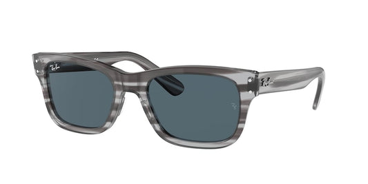 Ray-Ban MR BURBANK RB2283F Rectangle Sunglasses  1314R5-STRIPED GRAY 55-20-145 - Color Map grey