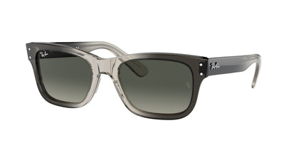 Ray-Ban MR BURBANK RB2283F Rectangle Sunglasses  134071-TRANSPARENT GRAY 55-20-145 - Color Map grey