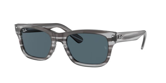 Ray-Ban MR BURBANK RB2283 Rectangle Sunglasses  1314R5-STRIPED GRAY 58-20-145 - Color Map grey