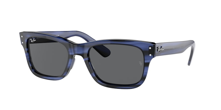 Ray-Ban MR BURBANK RB2283 Rectangle Sunglasses  1339B1-STRIPED BLUE 55-20-145 - Color Map blue