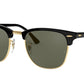 Ray-Ban CLUBMASTER RB3016F Square Sunglasses  901/58-BLACK 55-19-145 - Color Map black