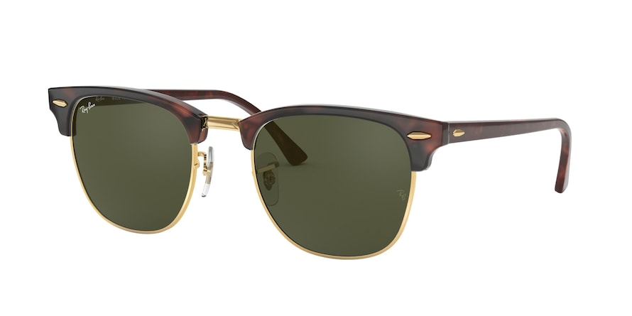 Ray-Ban CLUBMASTER RB3016F Square Sunglasses  W0366-MOCK TORTOISE ON ARISTA 55-19-145 - Color Map havana
