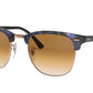 Ray-Ban CLUBMASTER RB3016 Square Sunglasses  125651-SPOTTED BROWN/BLUE 51-21-145 - Color Map havana