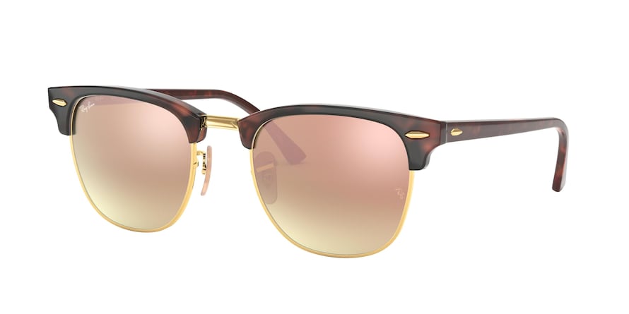 Ray-Ban CLUBMASTER RB3016 Square Sunglasses  990/7O-RED HAVANA 51-21-145 - Color Map havana