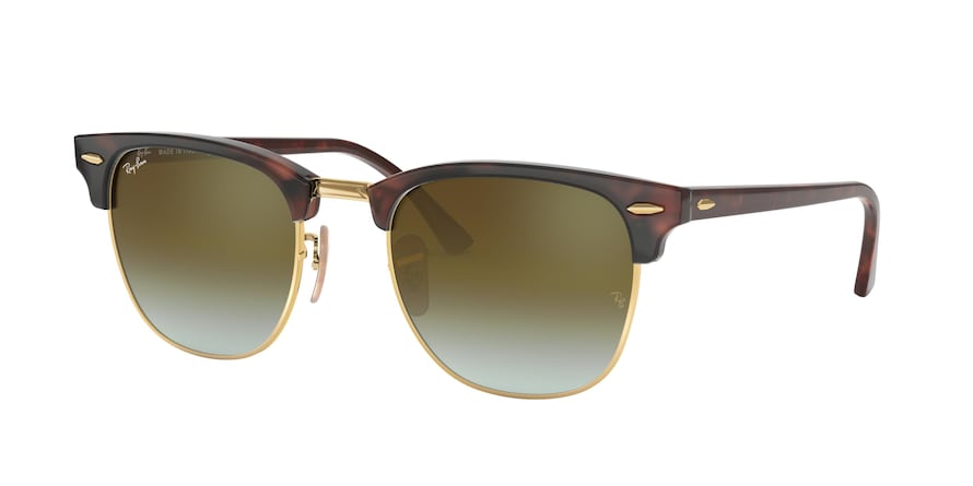 Ray-Ban CLUBMASTER RB3016 Square Sunglasses  990/9J-RED HAVANA 51-21-145 - Color Map havana
