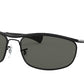 Ray-Ban OLYMPIAN I DELUXE RB3119M Oval Sunglasses  002/58-BLACK 62-18-125 - Color Map black