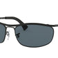 Ray-Ban OLYMPIAN RB3119 Rectangle Sunglasses  9161R5-DEMI GLOSS BLACK/BLACK 62-19-120 - Color Map black