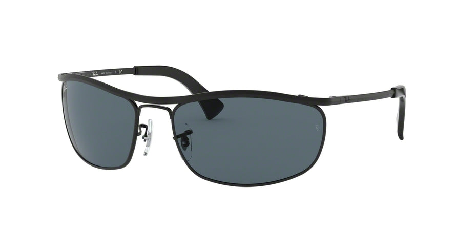 Ray-Ban OLYMPIAN RB3119 Rectangle Sunglasses  9161R5-DEMI GLOSS BLACK/BLACK 62-19-120 - Color Map black