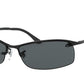 Ray-Ban RB3183 Rectangle Sunglasses  002/81-BLACK 63-15-125 - Color Map black