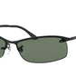 Ray-Ban RB3183 Rectangle Sunglasses  006/71-MATTE BLACK 63-15-125 - Color Map black