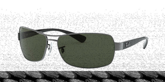 Ray-Ban RB3379 Rectangle Sunglasses  004/58-GUNMETAL 64-15-130 - Color Map gunmetal