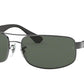 Ray-Ban RB3445 Rectangle Sunglasses  004-GUNMETAL 61-17-130 - Color Map gunmetal