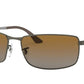 Ray-Ban RB3498 Rectangle Sunglasses  029/T5-MATTE GUNMETAL 64-17-135 - Color Map gunmetal