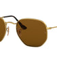 Ray-Ban HEXAGONAL RB3548N Irregular Sunglasses  001/57-ARISTA 54-21-145 - Color Map gold