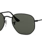 Ray-Ban HEXAGONAL RB3548N Irregular Sunglasses  002/58-BLACK 54-21-145 - Color Map black