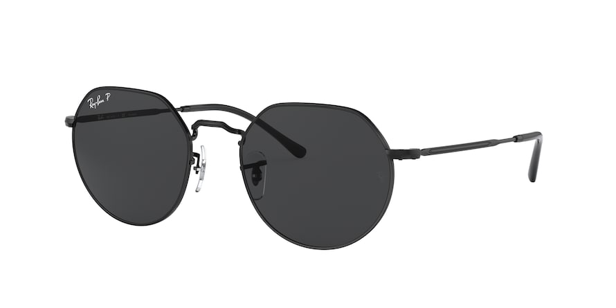 Ray-Ban JACK RB3565 Irregular Sunglasses  002/48-BLACK 53-20-145 - Color Map black