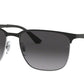 Ray-Ban RB3569 Square Sunglasses  90048G-BLACK ON SILVER 59-17-145 - Color Map black