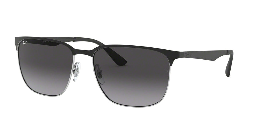 Ray-Ban RB3569 Square Sunglasses  90048G-BLACK ON SILVER 59-17-145 - Color Map black