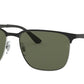 Ray-Ban RB3569 Square Sunglasses  90049A-BLACK ON SILVER 59-17-145 - Color Map black