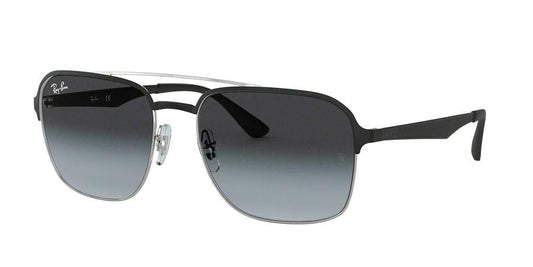 Ray-Ban RB3570 Square Sunglasses  90048G-SILVER TOP BLACK 58-18-145 - Color Map black