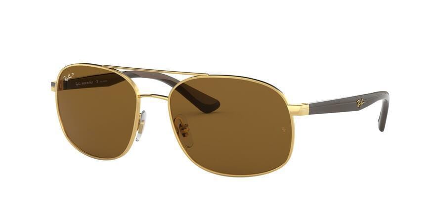 Ray-Ban RB3593 Square Sunglasses  001/83-GOLD 58-17-140 - Color Map gold