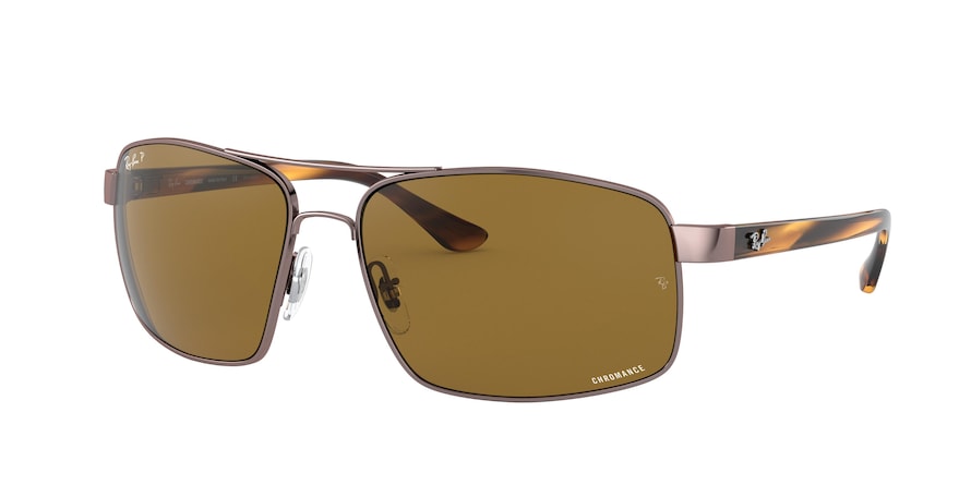 Ray-Ban RB3604CH Square Sunglasses  121/BB-LIGHT BROWN 62-15-130 - Color Map light brown
