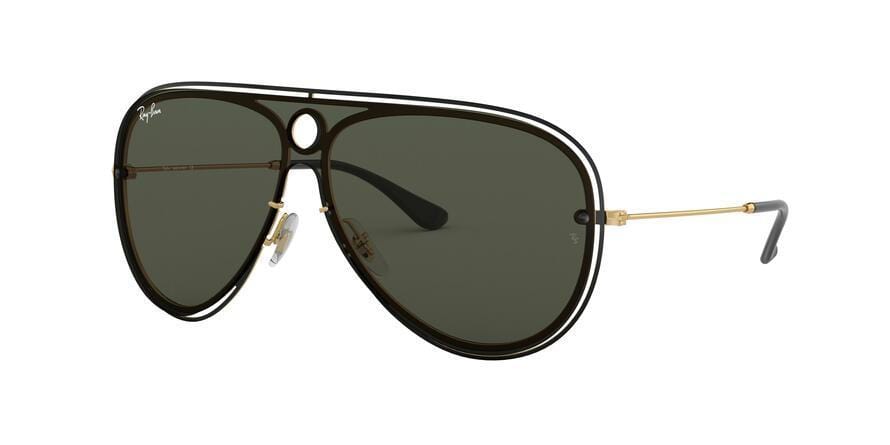Ray-Ban RB3605N Pilot Sunglasses  187/71-TOP SHINY BLACK ON GOLD 32-132-140 - Color Map white