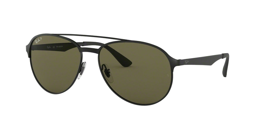 Ray-Ban RB3606 Pilot Sunglasses  186/9A-MATTE BLACK ON BLACK 59-16-145 - Color Map black