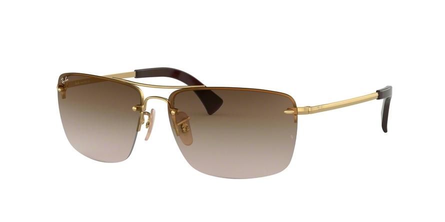 Ray-Ban RB3607 Square Sunglasses  001/13-ARISTA 61-15-140 - Color Map gold