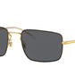 Ray-Ban RB3669 Rectangle Sunglasses  905487-BLACK ON ARISTA 55-20-140 - Color Map gold