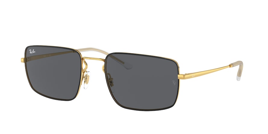 Ray-Ban RB3669 Rectangle Sunglasses  905487-BLACK ON ARISTA 55-20-140 - Color Map gold