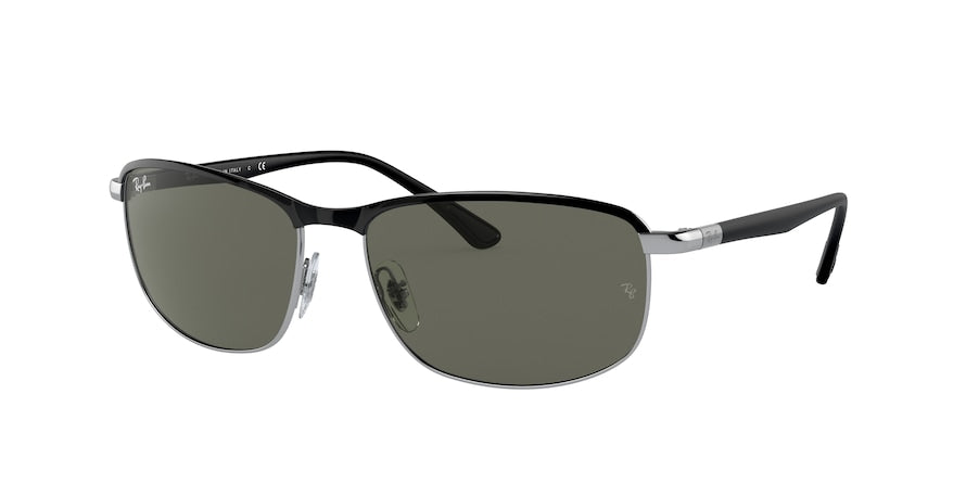 Ray-Ban RB3671 Pillow Sunglasses  9144B1-BLACK ON SILVER 60-16-140 - Color Map black