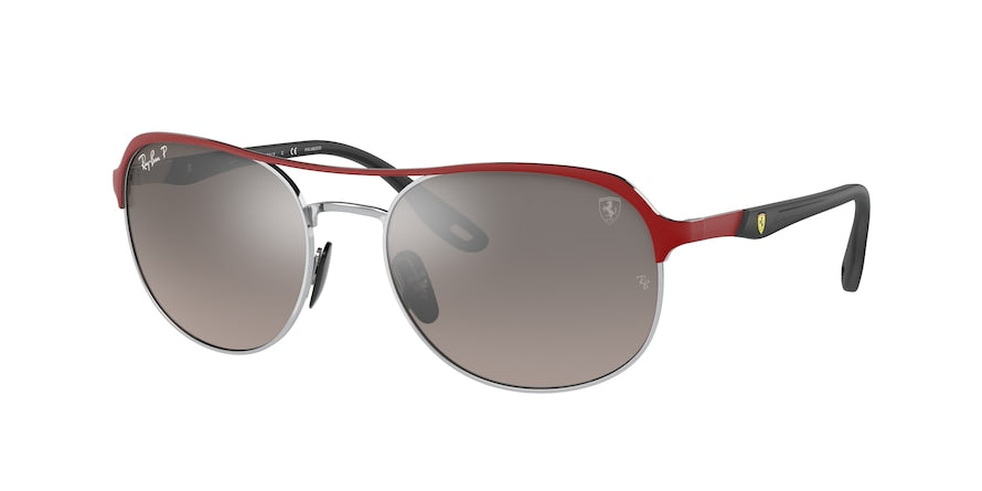 Ray-Ban RB3685M Pillow Sunglasses  F0455J-RED ON SILVER 58-19-140 - Color Map silver