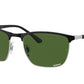 Ray-Ban RB3686 Square Sunglasses  9144P1-BLACK ON SILVER 57-19-140 - Color Map black
