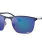 Ray-Ban RB3686 Square Sunglasses  92044L-BLUE ON GUNMETAL 57-19-140 - Color Map blue