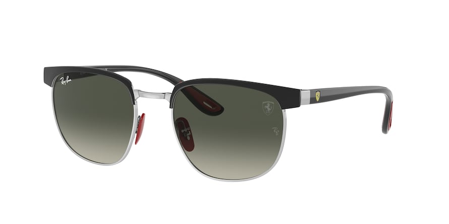 Ray-Ban RB3698M Square Sunglasses  F06071-BLACK ON SILVER 53-20-145 - Color Map black