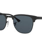 Ray-Ban CLUBMASTER METAL RB3716 Square Sunglasses  186/R5-MATTE BLACK ON BLACK 51-21-145 - Color Map black